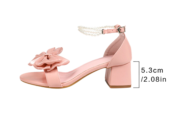 Women's Fashion French Bow Design Faux Pearl Strap Open Toe Wedding Party High Heel Women Sandals